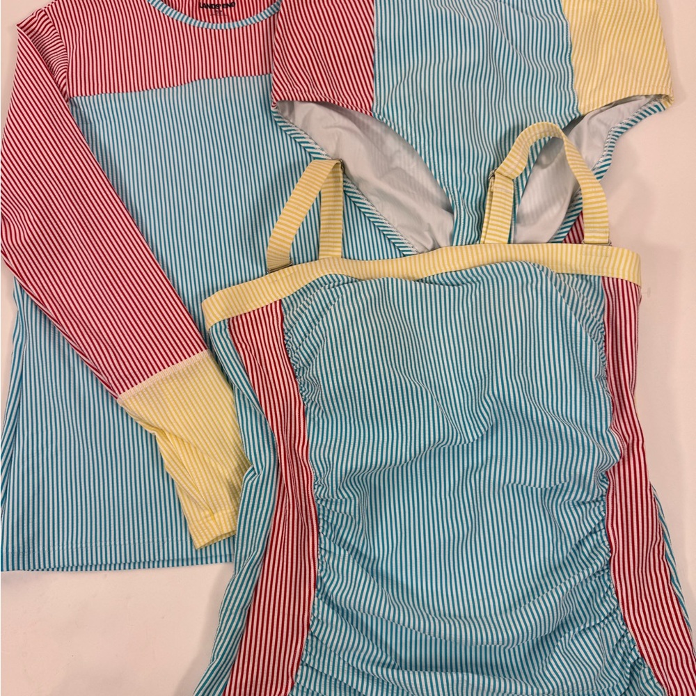 Lands End Women’s Swimsuit Bathing Suit Size 8 10 Set